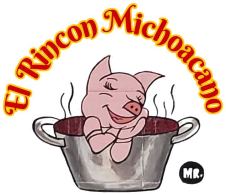 Logo de El Rincón Michoacano: un cerdo sonriente dentro de una olla humeante